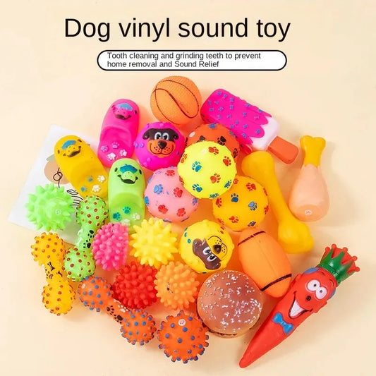 1pc Pet Squeak Toy Dog Sound Toys Grinding Teeth Clean Teeth Chew Toy for Puppy Dog Pet Supplies Color Random