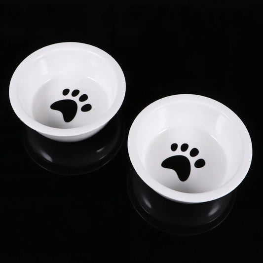 2Pc Ceramic Dog Bowl for Dish Water Paw Dog Food Bowl Pet Puppy Cat Feeder pet bowl pet supplies pet accessories